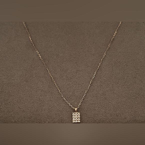 Aurate 14K Gold Diamond Signet Pendant Necklace Adjustable 16–18” - Picture 3 of 7